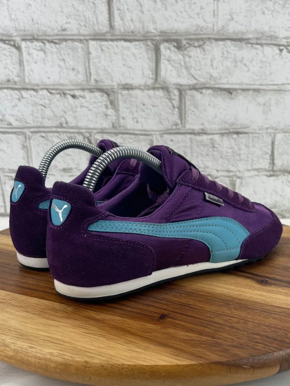 VTG Puma Womens Sz. 8.5 Purple/Light Blue Suede Retro Trainers Shoes